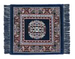 Prayer Aasan/Mat Traditional Design Velvet Aasan | Meditation Prayer Carpet Mat | Pooja Aasan Mat | Multipurpose Premium Velvet Rug Mat Pack of 2-Blue, Brown - Image 7