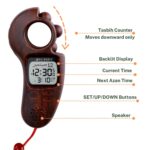 Islamic Prayer Time and Athan Sound Reminder Digital Tasbih Counter, Full Azan Clock for USA and Worldwide, Portable - Dark Brown - Image 5