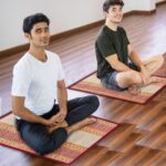 Handmade Heat Resistant Mats for Prayer Meditation Picnic | Madurkathi Chatai mat Natural River Korai Grass | Set of 2 - Sangreal Maroon - Image 4