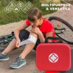 Outdoor Travel First Aid Organizer – Empty Oxford Cloth Medical Storage Bag for Camping, Hiking, Trekking & Vehicle Kits Empty Red Pouch Car, Hiking Backpack Emergency Supplies - Image 4