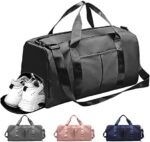 HIMART Travel Duffel Gym Bag, Large Capacity Portable Foldable Carry Luggage Bag Waterproof Travel Bag Tote Gym Shoe Bag for Swimming, Yoga, Hiking & Camping for Women-Men. (Black Gym Bag) - Image 3