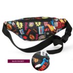 Fluffy Printed Waist Bag Elegant Style Travel Pouch Passport Holder with Adjustable Strap for Men Chest Fanny Pack Women Side Bag Hiking Trekking/Hand Purse/Mobile Bag/Official Gifts for Boys - Image 3