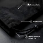 6 PCS Premium Nylon Travel Shoe Bags with Rope for Men and Women Large Shoes Pouch Storage Packing Organizers, Black (06, 6 Black) - Image 6