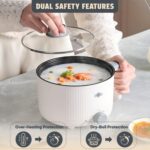 CPENSUS Mini multipurpose electric kettle with steamer 1.2 Liters inner pot Non-stick hotpot cooker for cooking hot water rice idli momos tea 600W Portable Travel - Image 5
