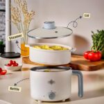 CPENSUS Mini multipurpose electric kettle with steamer 1.2 Liters inner pot Non-stick hotpot cooker for cooking hot water rice idli momos tea 600W Portable Travel - Image 7