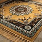 ROZY Velvet Prayer Mat/Aasan/Pooja Mat/Meditation Rectangular Shape Mat/Multipurpose Velvet Rug Mat 2 Ft X 2 Ft Floral Patterned(Yellow) - Image 5