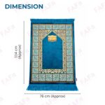 FAF Premium Indo-Turkish Soft Velvet Janamaz Prayer Mat for Men & Women | Lightweight Foldable Muslim Prayer Rug | Anti-Slip Janemaaz for Namaz, Hajj & Umrah | Portable Islamic Mussalla (Blue) - Image 3