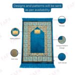 FAF Premium Indo-Turkish Soft Velvet Janamaz Prayer Mat for Men & Women | Lightweight Foldable Muslim Prayer Rug | Anti-Slip Janemaaz for Namaz, Hajj & Umrah | Portable Islamic Mussalla (Blue) - Image 5