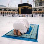 FAF Premium Indo-Turkish Soft Velvet Janamaz Prayer Mat for Men & Women | Lightweight Foldable Muslim Prayer Rug | Anti-Slip Janemaaz for Namaz, Hajj & Umrah | Portable Islamic Mussalla (Blue) - Image 6