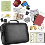 Home Office Travel Document Holder Bag Pouch with Password Lock Zipper File Storage Organizer Bag Safe Pouch (1Pcs) - Image 6