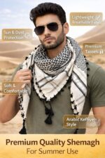 Men Arafati Scarf Arabic Shemagh Keffiyeh Scarf Summer Head Wrap Dust & Sun Protection Stylish Men Scarf - Image 5
