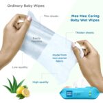 Mee Mee Wet Wipes for Baby Skin with Aloe Vera | 72 Wipes x Pack of 5-360 Wipes | Paraben Free, Fragrance Free, pH Balanced, Dermatologically Safe, Baby Wipes Combo - Image 3