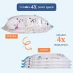 HomeStrap Vacuum Storage Bags with Pump Pack of 5 (Large)| Airtight and Reusable Space Saver Double Ziplock Compression Bags with Vacuum Pump|Creates 4x More Space for Clothes, Winterwear, Blankets - Image 4