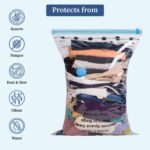 HomeStrap Vacuum Storage Bags with Pump Pack of 5 (Large)| Airtight and Reusable Space Saver Double Ziplock Compression Bags with Vacuum Pump|Creates 4x More Space for Clothes, Winterwear, Blankets - Image 5