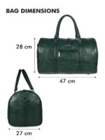 Fur Jaden Green Textured Leatherette Stylish & Spacious Weekender Duffle Bag for Travel for Men and Women - Image 5