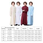 IDOPIP Muslim Thobe for Boys Kids Long Sleeve Islamic Arabic Kaftan Robe Middle East Dubai Prayer Dress Clothes with Pockets - Image 6