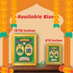 Mecca Madina Wooden Islamic Frame | Gold Finish | Matt Texture | 6×8 & 13×10 Inches - Image 4