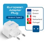 Ceptics Europe Travel Adapter, India To Russia, Europe, Turkey & More - Type C - Perfect For Laptop, Camera Charger And More - CE Certified - Rohs Compliant - White - Image 3