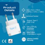 Ceptics Europe Travel Adapter, India To Russia, Europe, Turkey & More - Type C - Perfect For Laptop, Camera Charger And More - CE Certified - Rohs Compliant - White - Image 4
