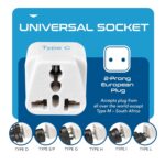 Ceptics Europe Travel Adapter, India To Russia, Europe, Turkey & More - Type C - Perfect For Laptop, Camera Charger And More - CE Certified - Rohs Compliant - White - Image 5