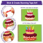 Chalk & Chuckles Tape Trails Art and Craft Kit for Kids – 30+ Mess-Free Tape and Sticker Art Projects, Fine Motor and Scissor Skills Activity Book, Birthday Gift for Boys and Girls Ages 3 to 7 - Image 4