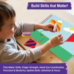 Chalk & Chuckles Tape Trails Art and Craft Kit for Kids – 30+ Mess-Free Tape and Sticker Art Projects, Fine Motor and Scissor Skills Activity Book, Birthday Gift for Boys and Girls Ages 3 to 7 - Image 5