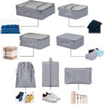 New Toiletry Bag 7 In 1 Travel Organizer Set Packing Cubes For Clothes Travel Essentials Pouch Travel Organizer And Packing Bags For Efficient Packing (Grey) - Image 3