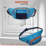F Gear Lattitude Unisex Blu NVY Org|Waist Bag|Waist Pouch|Crossbody|Fannypack|Chest Bag for Cycling Outdoor Hiking Travel Running Jogging|Multi-Pockets|Belt Pouch|Bum Bag|Zip Pouch for Men Women Boys - Image 3