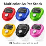 QEEIG Multiuse Finger Counter Portable Hand Finger Ring Counting Machine Digital Head Electronic Tally Counter Jap Counting Device for Mantra Jaap Multi-Colour | 11 cm | Pack of - 02 - Image 3
