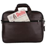 K London Dark Brown Artificial Leather Handmade Men & Women Laptop Bag Cross Over Shoulder Messenger Bag Office Bag (1102_darkbrn) - Image 5