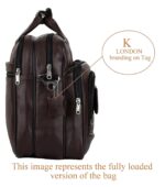 K London Dark Brown Artificial Leather Handmade Men & Women Laptop Bag Cross Over Shoulder Messenger Bag Office Bag (1102_darkbrn) - Image 7