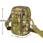Casual Men Tactical Molle Pouch with Belt Waist Pack Bag Small Pocket Military Tactical Waist Pack Running Pouch Outdoor Sport Travel Camping Waist Bags with Belt & Hook - Image 3