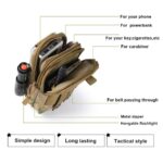 Casual Men Tactical Molle Pouch with Belt Waist Pack Bag Small Pocket Military Tactical Waist Pack Running Pouch Outdoor Sport Travel Camping Waist Bags with Belt & Hook - Image 4
