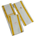 Shri Bhargavas | White Angavastram with Zari Border | Handloom Weaved Angavasthram | Pack of 2 - Image 4