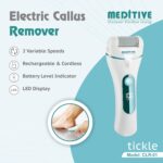 MEDITIVE electric foot callus remover with 3 Interchangeable Head Rollers, Rechargeable for Foot Care, Callus & Dead Skin Removal, foot cleaner for dead skin, heel cleaner machine,heel crack remover machine - Image 3