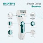 MEDITIVE electric foot callus remover with 3 Interchangeable Head Rollers, Rechargeable for Foot Care, Callus & Dead Skin Removal, foot cleaner for dead skin, heel cleaner machine,heel crack remover machine - Image 4