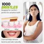 Eco-friendly Bamboo Wooden Toothbrush For Adults Teeth With Activated Charcoal | Soft Bristles | Biodegradable And Sustainable (Pack Of 6) - Image 4
