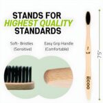 Eco-friendly Bamboo Wooden Toothbrush For Adults Teeth With Activated Charcoal | Soft Bristles | Biodegradable And Sustainable (Pack Of 6) - Image 6