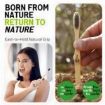 Eco-friendly Bamboo Wooden Toothbrush For Adults Teeth With Activated Charcoal | Soft Bristles | Biodegradable And Sustainable (Pack Of 6) - Image 7