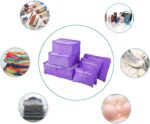 7 pc / 6 pc Travel Oraganizer Packing cubes kit, Sapace Saver Multi use Bag for Men and Women, Clothes packing cubes for travel, Cupboard Oraganizer cubes (6 POUCH-PURPLE) - Image 4