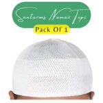 Muslim Cap Islamic Prayer Kufi Muslim Cap for Men or Boy Namaz Topi for Namaz - White - Image 3