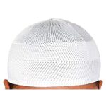 Muslim Cap Islamic Prayer Kufi Muslim Cap for Men or Boy Namaz Topi for Namaz - White - Image 5