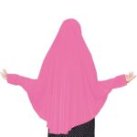 Namaz Hijab Khimar, Namaz Chadri for Women, Lycra Stretchable Islamic Solid Hijab with Sleeves, Women's Stylish Plain - Image 4