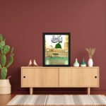 VNPL Anita Ent. Masjid-E-Nabawi Islamic Wall Photo Frame 8X10 Inch | Madina Mosque With Arabic Calligraphy | Muslim Home Decor Gift | Black Synthetic Wood Frame-Arth-64 | Photoframe For Living Room - Image 4