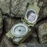 URBAN BOX Professional Military Compass, Metal Construction, Fluorescent Dial, -20°C Cold Weather Resistant, with Measuring Scale Waterproof and Shakeproof Compass Army Green Suitable for Camping - Image 3