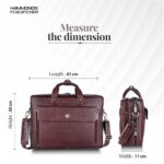 HAMMONDS FLYCATCHER Genuine Leather Office Bag for Men, 15.6" Professional Leather Laptop Bag for Men for Office, Travel, Daily Use, Adjustable Strap & Multi Compartments - 1 Year Warranty - Brown - Image 5