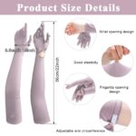 PALAY® Hand Gloves for Sun Protection with Arm Sleeves for Women Men, Nylon Ice Silk Sun Protection Gloves Women Cooling UV Hand Cover Arm Sleeves for Bike Riding - Anti-slip - Image 3