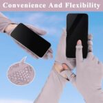 PALAY® Hand Gloves for Sun Protection with Arm Sleeves for Women Men, Nylon Ice Silk Sun Protection Gloves Women Cooling UV Hand Cover Arm Sleeves for Bike Riding - Anti-slip - Image 4