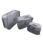 Mocofo Foldable Luggage Sets Packing Cube, 6 Set Craft Compression Rose Pink Travel Luggage Organizer Clothes Storage Bags Laundry Bag Organizer Accessories Light Grey Waterproof Packing Pouch - Nylon - Image 4