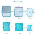 Mocofo Foldable Luggage Sets Packing Cube, 6 Set Craft Compression Rose Pink Travel Luggage Organizer Clothes Storage Bags Laundry Bag Organizer Accessories Light Grey Waterproof Packing Pouch - Nylon - Image 5